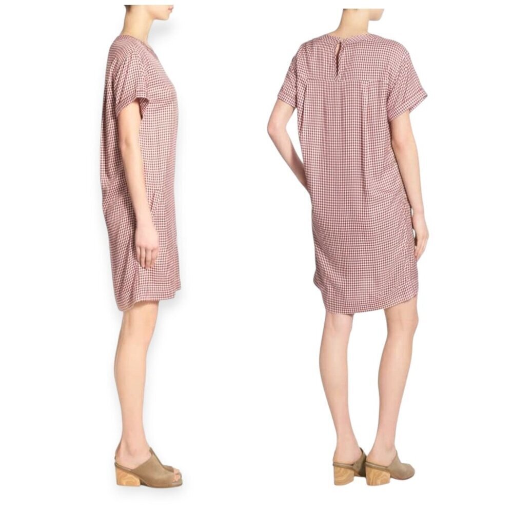 Madewell Filmscore Gingham Short Sleeve Dress, Size XXS, Red - Picture 2 of 14